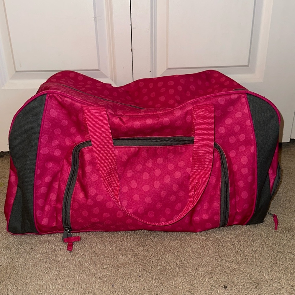 Thirty-One Pink Polka Dot Travel Bag